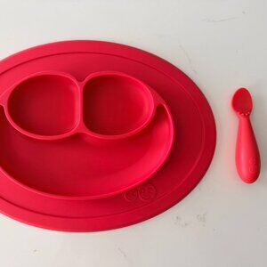 ezpz Mini Mat Plate and Spoon (red)